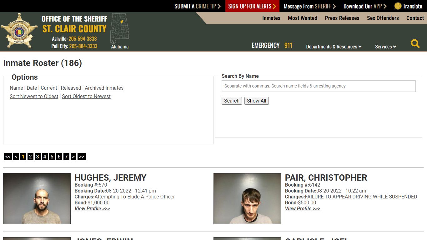 Inmate Roster - Current Inmates Booking Date Descending - St. Clair ...